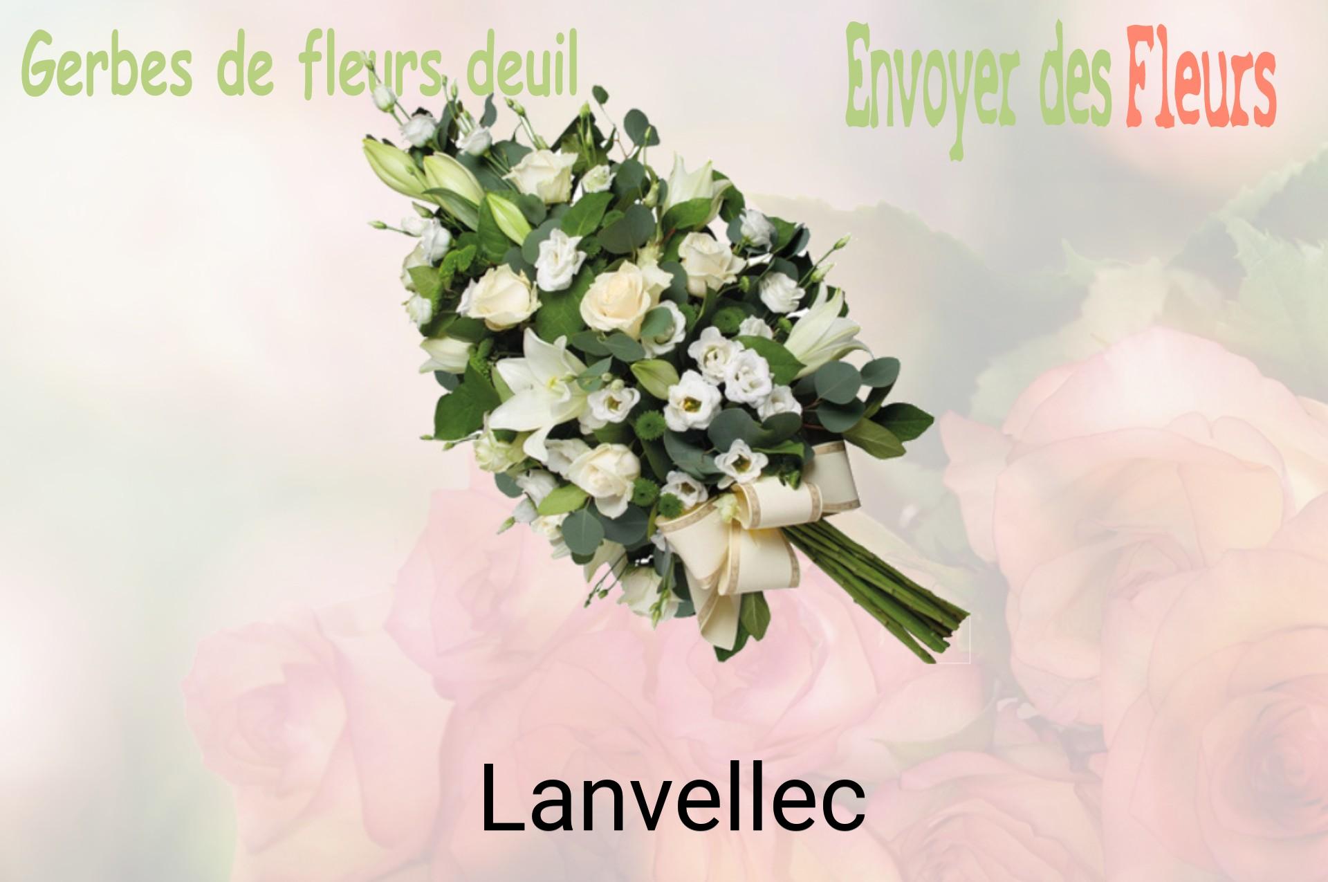 Gerbe de fleurs de deuil livrée à Lanvellec
